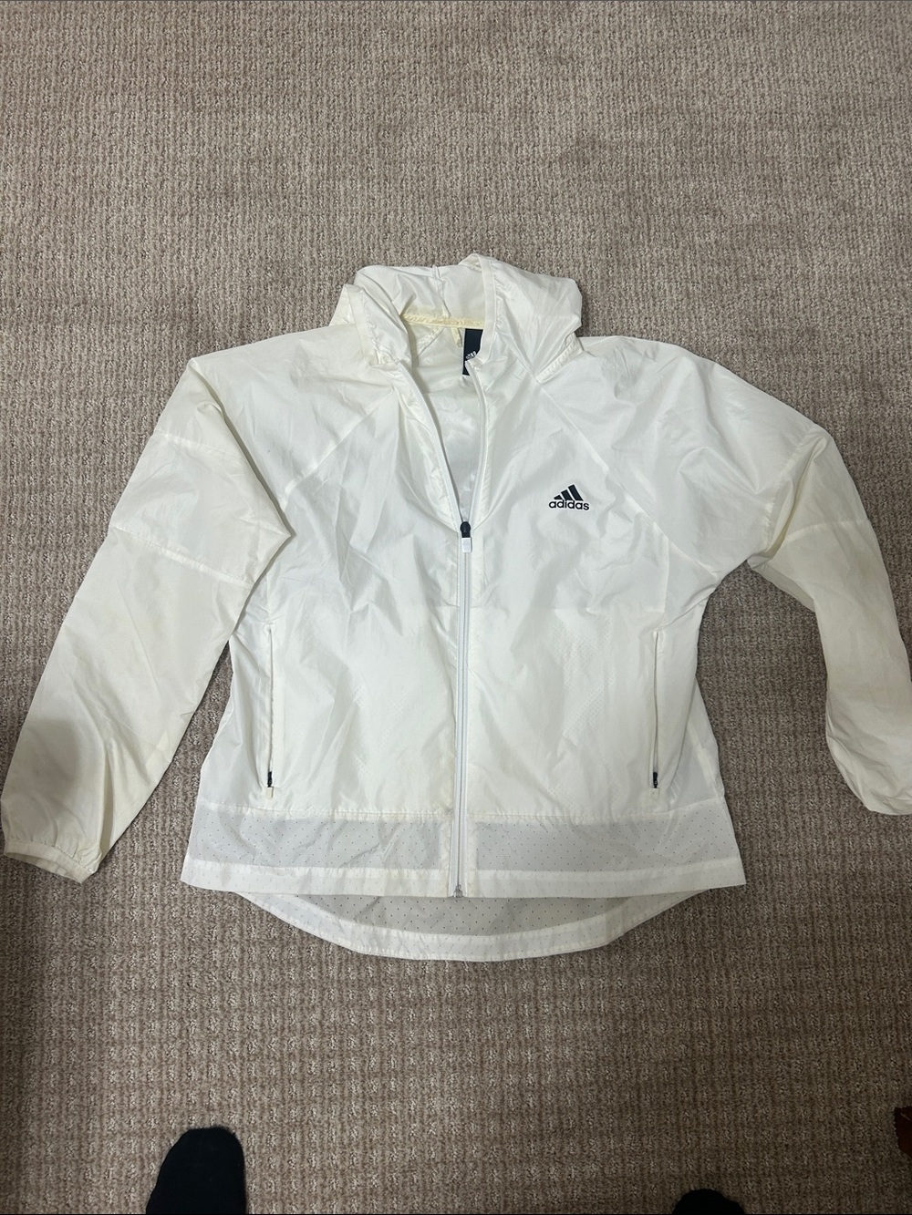 adidas Off-White Hooded Zip Windbreaker